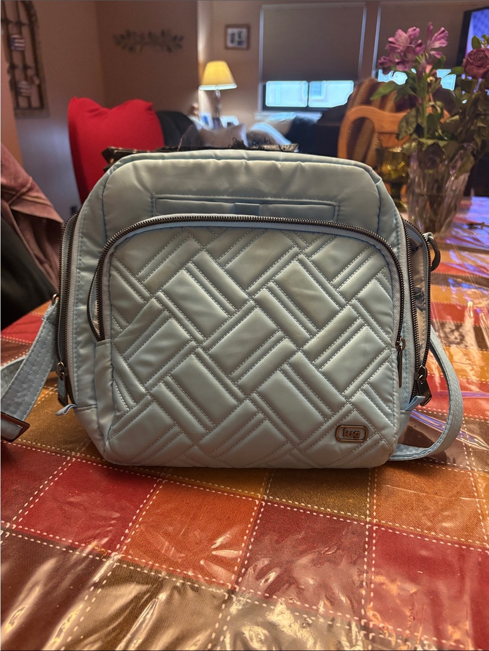 lug Light Blue Quilted Crossbody Bag